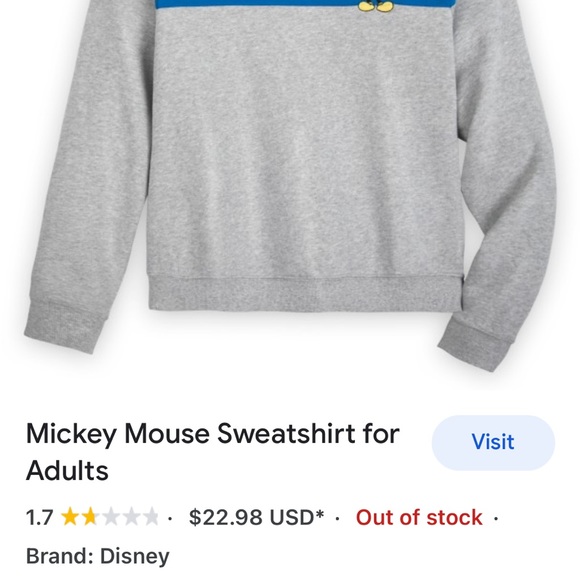 Mickey Mouse Sweatshirt for Adults, from Japan, size Medium - Picture 12 of 12